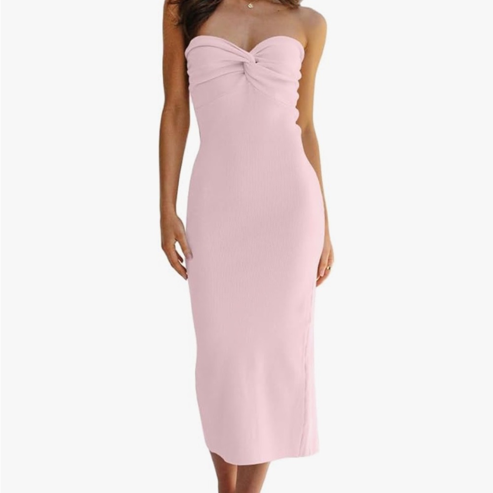 Lillusory knitted twisted front bodycon dress with back slit size small